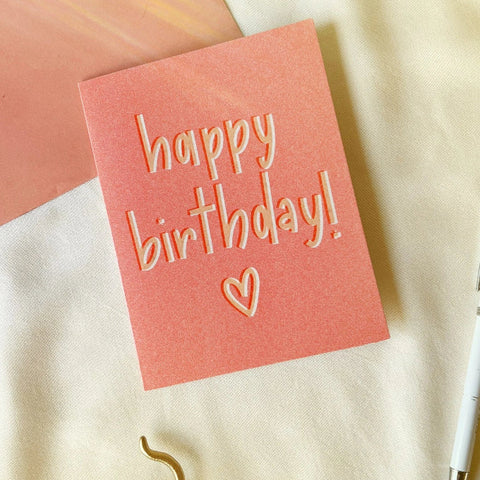 Cute handcrafted birthday card with heart, perfect for gifting