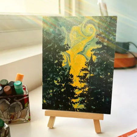 Colorful tree art with dreamy, celestial sky for inspiration