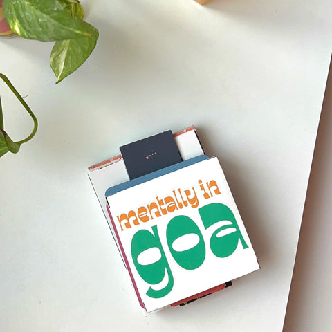 Quirky Goa-themed sticker perfect for laptops, journals, or travel accessories