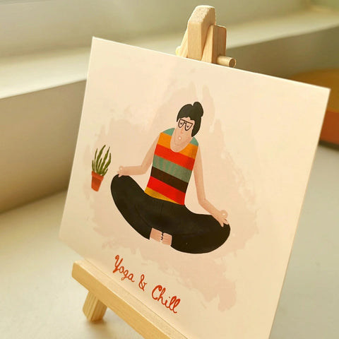 “Yoga & Chill” art print with playful design for calm space inspiration